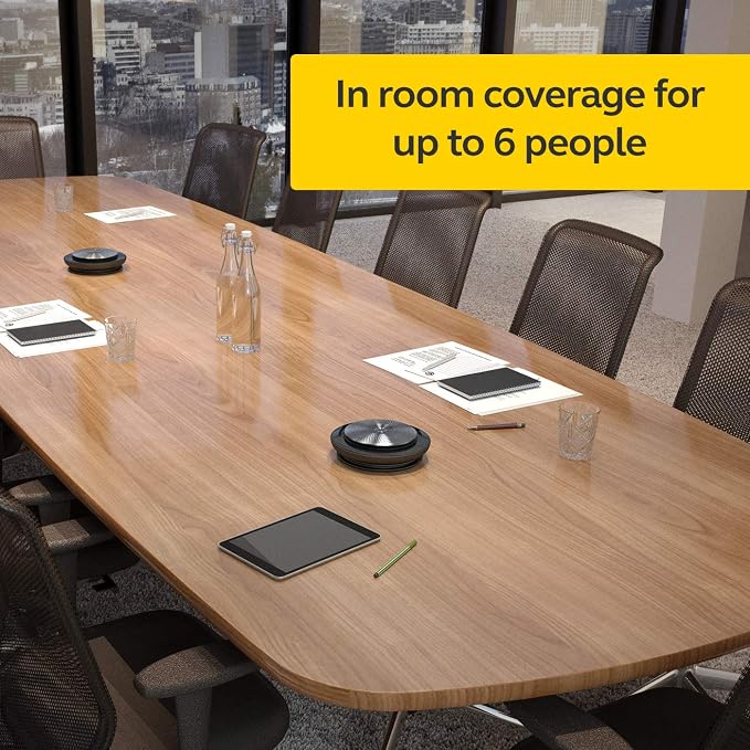 Jabra Speak 710 UC Wireless Bluetooth Speakerphone with Link 370 USB Adapter – Portable Conference Speaker for Holding Meetings Anywhere with Immersive Sound - Certified for Zoom & Google Meet