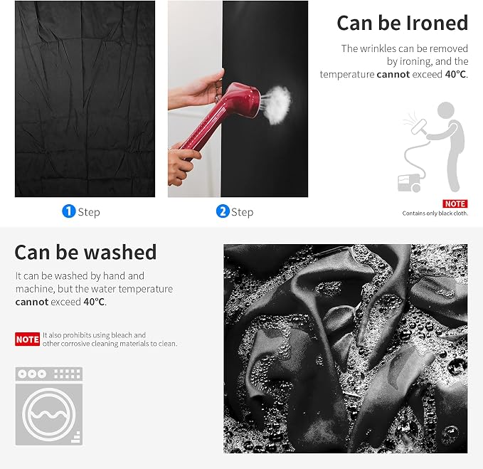 NEEWER 6x9 feet/1.8x2.8m Photo Studio 100% Pure Polyester Collapsible Backdrop Background for Photography, Video and Television (Backdrop Only) - Black