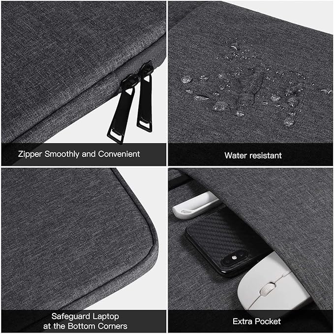 18.5 Inch Portable Monitor Case Compatible with Most Large 18/18.5 Inch Portable Monitor Pouch Sleeve Bag with Pocket, Space Grey(NOT FIT 18 INCH Laptop)