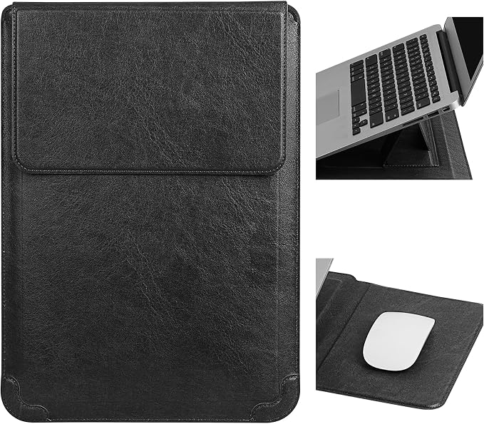HoYiXi 14 Inch Laptop Sleeve Case with Stand Feature for Mac Book Pro 14 2021/ASUS Vivobook 14/HP Pavilion X360/IdeaPad 14/Dell HP ASUS Acer Huawei Matebook 14'',Compatible 13.3-14'' PC,Black