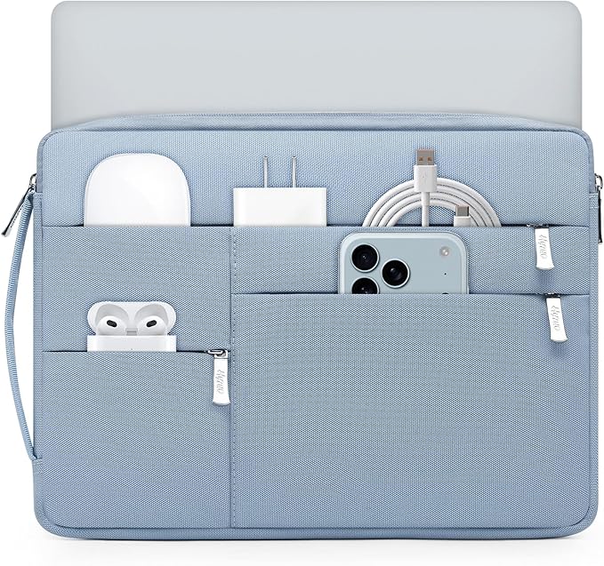 HYZUO 15-16 Inch Laptop Sleeve Bag for MacBook Pro 16 M5/M4/M3/M2/M1 Pro/Max A3428 A3429 2026-2019, 15" Surface Book, Notebook Case for 15" 15.6" HP Dell Lenovo Asus Acer Samsung, Pale Blue