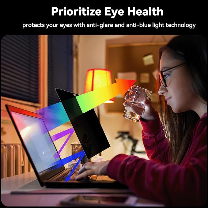 IPROKKO 360° Privacy Screen (Matte) for MacBook Air 15 inch (2026 2025 2024 2023,M5,M4,M3,M2), 4-Way Anti Glare Spy Blue Light Filter 15.3" Mac Laptop Screen Protector Shield [Bubble Free Easy Install]