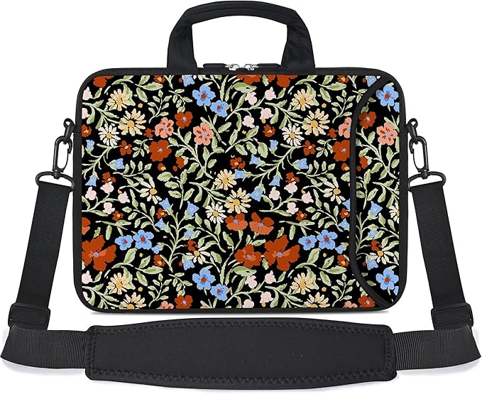 RICHEN 17 inch Laptop Shoulder Bag Carrying Case with Handle Fits 15.6/16/17/17.3/17.4 inch Laptop Notebook (Flowers2, 16-17.3 inch)