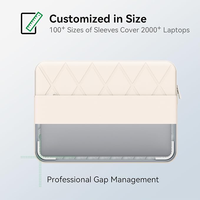 Smatree Laptop Sleeve for 16 inch LG Gram Pro 16 or 2-in-1, for LG Gram Pro 16 OLED or 2-in-1, Protective Laptop Case with Accessory Pocket, YKK Zipper, Patented Super Corner Design, White (E613W)