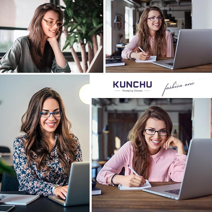 5Pack Reading Glasses for Women - Blue Light Blocking Spring Hinge Computer Readers Anti Glare UV Eyeglasses