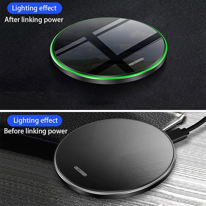 20W Fast Wireless Charger Pad with USB-C for Samsung Galaxy S25/S24/S23/S22/Note 20/Buds/Buds +,Pixel 8/7,Wireless Phone Charge Station Compatible with iPhone 17/16/15/14/13/SE/X/AirPods etc