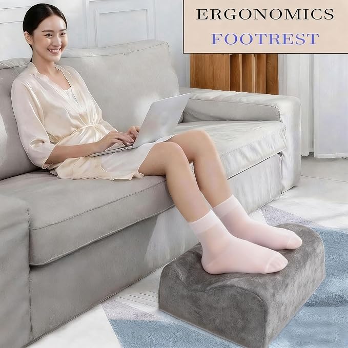Foot Rest for Under Desk at Work,At Work Soft Ergonomic Footrest,Support Foot Pillow,Heel Chair,Leg Elevation Pillow, (Dark Gray)