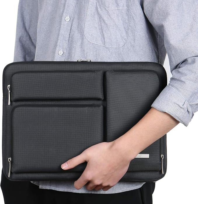 Lacdo 360° Protective Laptop Sleeve Case for 13 inch New MacBook Air M5 A3449 (2026), M4 A3240 2025, M3 A3113, M2 A2681, M1 A2337 | 13 inch New MacBook Neo A18 Pro A3404 (2026) Computer Bag, Black