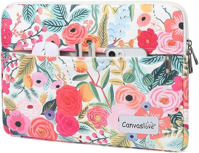 Laptop Sleeve Bag Case with Pocket for MacBook Air 13 inch,iPad Pro 13 inch and 12.5 inch-13.3 inch Notebook Computer Laptop (Floral)