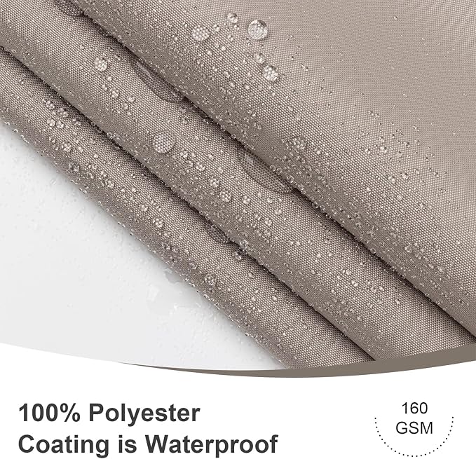 LOVE STORY Waterproof Balcony Privacy Screen Cover - Taupe 3 x15 Opaque Fence Covering Privacy, 100% Polyester Fabric, UV Protection Shield for Apartment Railing,Outdoor Patio, Deck,Porch
