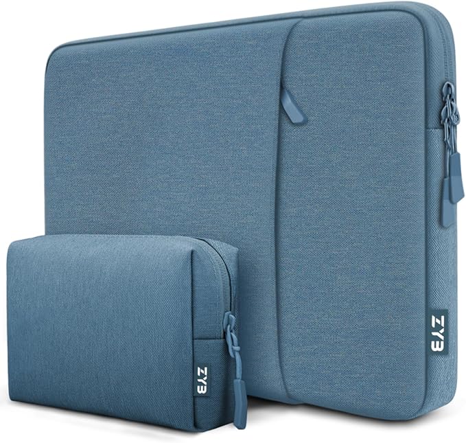 ZYB Laptop Case 14 Inch,Waterproof Laptop Sleeve 14 Inch for 14" Notebook/MacBook Air 15/14" Lenovo ThinkPad IdeaPad Asus HP Dell,2023-2025 MacBook Air 15.3 M4 M3 M2 etc with Accessory Bag-Haze Blue