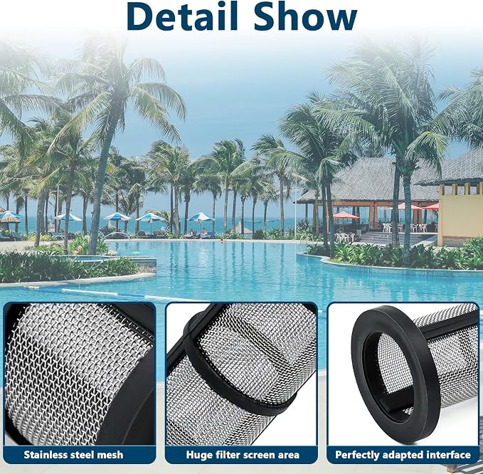 Funmit in-Line Filter Screen 48-222 Replacement for Zodiac Polaris 180, 280, 380, 3900 Model Pool Cleaner in-Line Filter Screen 48-222 (2 Pack)