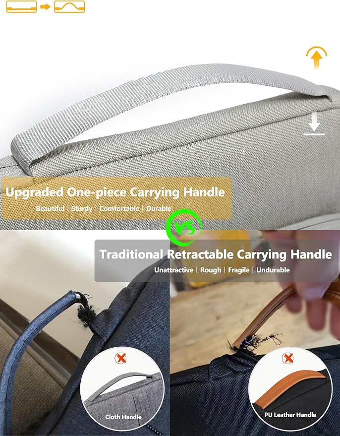 HYZUO 13.3-14 Inch Laptop Bag Sleeve for MacBook Pro 14 M5 M4 M3 M2 M1 Pro/Max A3426 A3427 2026-2021, MacBook Air/Pro 13.3, 13.8"-13.5" Surface Laptop/Book, Notebook Case for 13" Dell HP, Light Gray