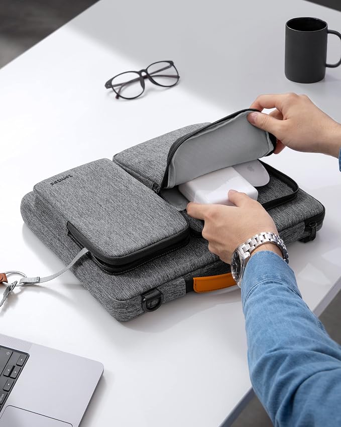 tomtoc 360 Protective Laptop Shoulder Bag for 13 Inch 2026 MacBook Air M5/A3449 M4/A3240, M3/A3113, 2024-2019, MacBook Neo A18 Pro, 13-in Surface Pro 11th AI/10, Water-Resistant Accessory Case
