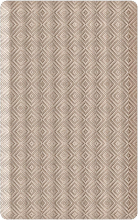 Ophanie Kitchen Mats for Floor, 1/2 inch Thick, 20x32 Anti Fatigue Christmas Cushioned Mat, Kitchen Rug, Waterproof, Comfort Ergonomic Standing Mat for Office, Home, Sink, Beige Non-Slip Ridged Bottom