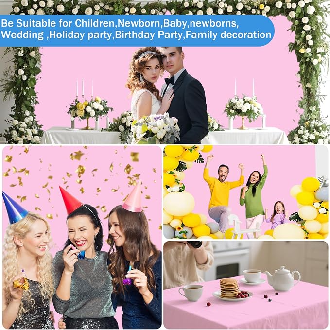 6x9ft Pink Photography Backdrop, High Density Polyester Fiber Photo Background Cloth is Foldable and Machine Washable, Suitable for Photo Background Video Photography Studios