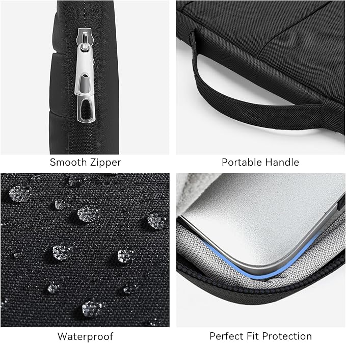 Omnpak 13-inch Laptop Sleeve Case for MacBook Neo A18 Pro/MacBook Air M5, Water-Resistant Protective Case with Side Handle and Pockets Carrying Case for 13-14" MacBook Air/Pro M5/M4/M3/M2/M1