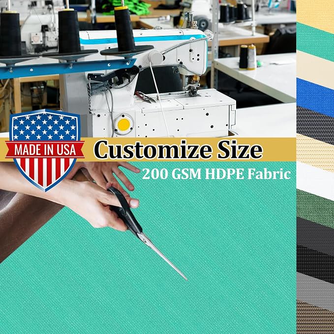 Shade&Beyond Customized Size 90% Sun Shade Cloth with Grommets, 6' X 13' Pergola Shade Cover Canopy, Mesh Tarp Sun Screens for Patio, Outdoor, Garden, Backyard GN01, Turquoise