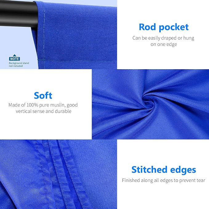 NEEWER 10 x 12FT / 3 x 3.6M PRO Photo Studio premium polyester Collapsible Backdrop Background for Photography, Video and Television (Backdrop Only) - Blue