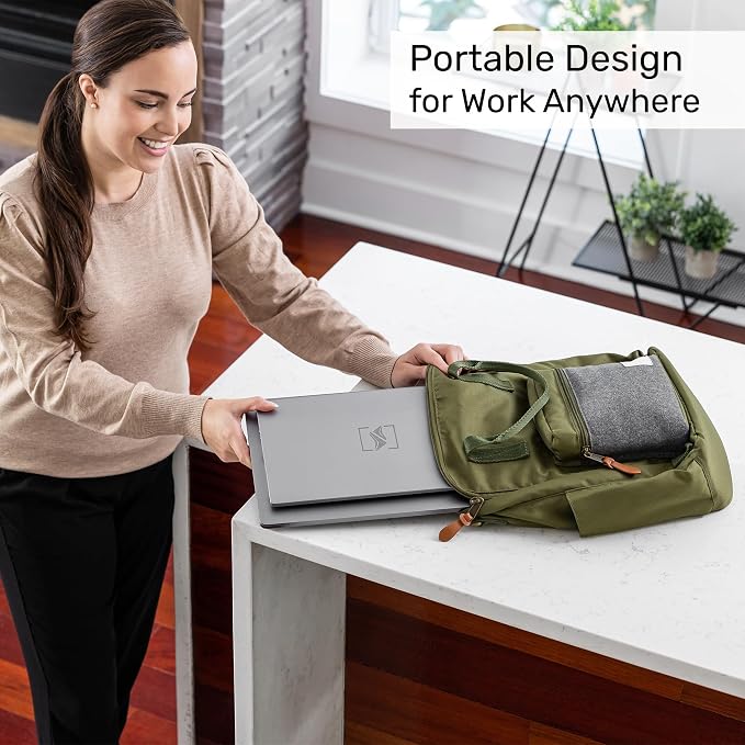 SideTrak Swivel 14" Portable Monitor for Laptop, Screen Extender with Patented Swivel Hinge, Attachable Travel Monitor, Dual Screen FHD Display, USB-C® & HDMI, (Dark Gray)