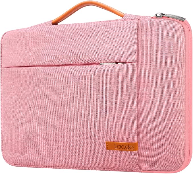 Lacdo 360° Protective Laptop Sleeve Case for 13 inch MacBook Air M5 A3449 (2026), M4 A3240 2025, M3 A3113 A2681 A2337 | 13" MacBook Neo A18 Pro A3404 (2026) | iPad Air/Pro 13 M5 Computer Bag, Peach