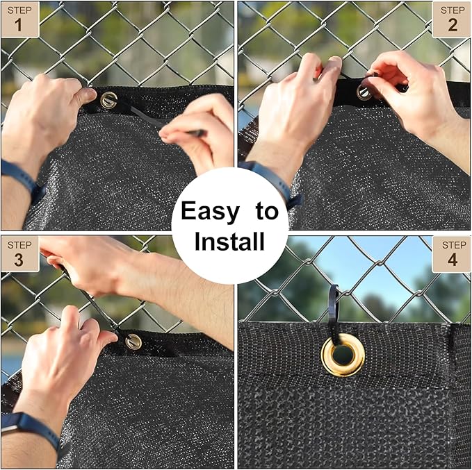 UPGRADE Privacy Fence Screen 5'x36' Dark Grey Outdoor 90% Visibility Blockage 170 GSM Mesh Shade Cover Panels for Backyard,Balcony,Home Decoration with Zip Ties,Customized Avaliable