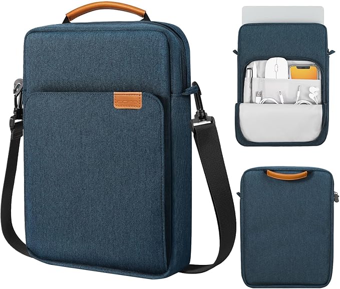 MoKo 13.3-14 Inch Laptop Sleeve Bag Fits Mac Neo 13-inch A18 Pro, Mac Pro 13.3" M2 2022/M5/M5 Pro/M5 Max 14.2" 2026, Mac Air 13.6" M5 2026, Handle Carrying Case with Shoulder Strap, Indigo
