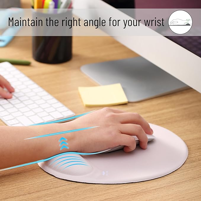 Mr. Pen- Ergonomic Mouse Pad with Wrist Rest, Breathable Fabric with Memory Foam Cushion, Non-Slip Rubber Base, Gel Mouse Pad with Wrist Support