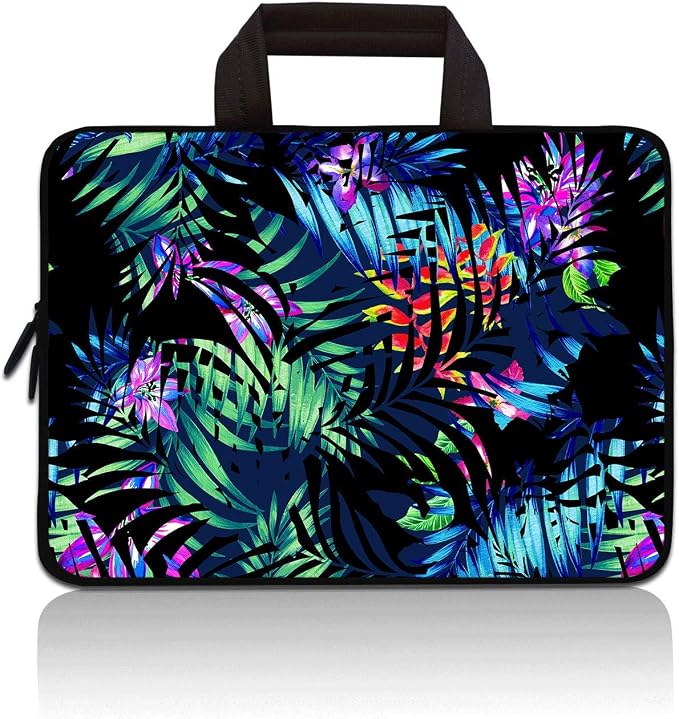 14 15 15.4 15.6 inch Laptop Handle Bag Computer Protect Case Pouch Holder Notebook Sleeve Neoprene Cover Soft Carrying Travel for Dell Lenovo Toshiba HP Chromebook ASUS Acer (Colorful Leaves)