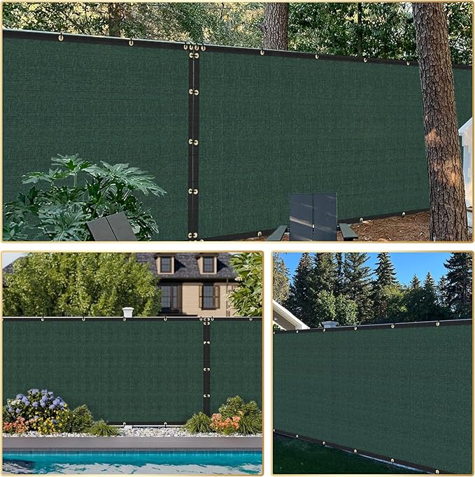 Privacy Fence Screen 6' x 286' Fencing Cover Heavy Duty Mesh Windscreen Cloth for Outdoor Garden Patio Backyard Chain Link Fence Green