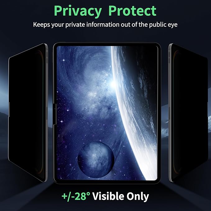 Privacy Screen Protector Compatible with iPad Air 13 In ,Removable iPad Air 13 Inch M2 / M3 (6/7th Gen ,2024/2025) Screen Protector, Anti-Glare Blue Light Film, Bubble Free Anti-Scratch Privacy Filter