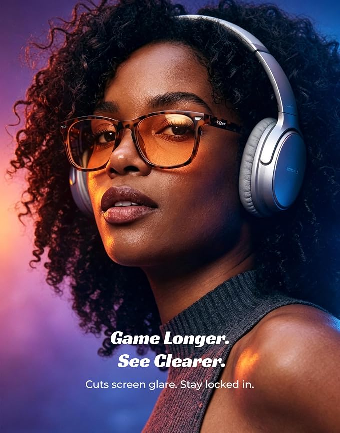 TIJN Premuim Blue Light Blocking Glasses for Women Men Square Frame Nerd Eyeglasses Anti Blue Ray Computer Screen Glasses