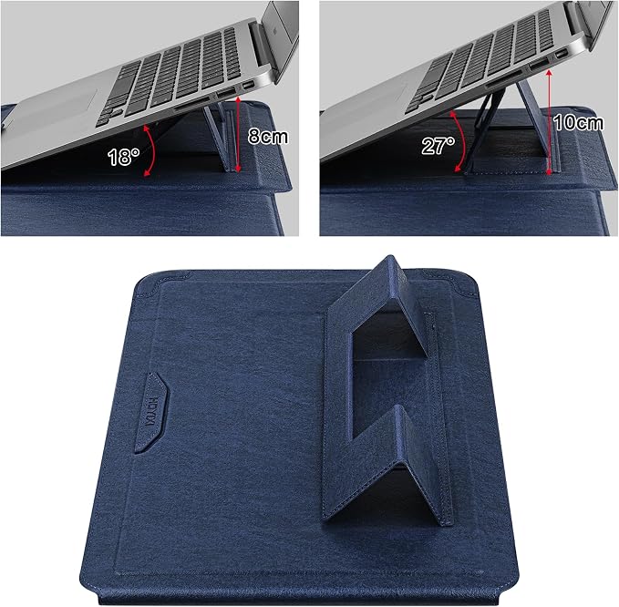 HoYiXi 14 Inch Laptop Sleeve Case with Stand Feature for Mac Book Pro 14 2021/ASUS Vivobook 14/HP Pavilion X360/IdeaPad 14/Dell HP ASUS Acer Huawei Matebook 14'',Compatible 13.3-14'' PC,Blue