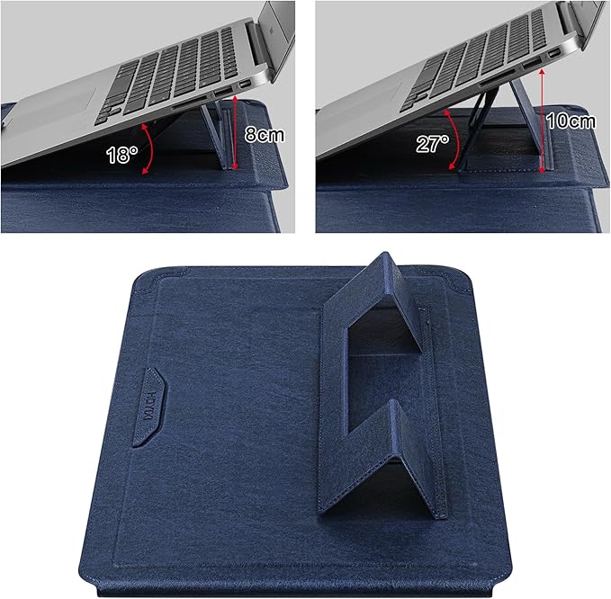 HoYiXi 13.3 Inch Laptop Sleeve Case with Stand - Compatible with MacBook Neo 2026/MacBook Air/Pro 13 (M4/M3/M2/M1 2020-2025), Surface Pro 8 2021, iPad Pro 12.9 & 13-13.3" Dell Acer Laptops,Blue