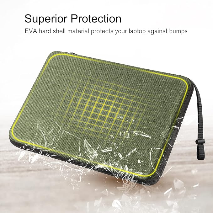 FINPAC Hard Laptop Sleeve Case for 15.3 inch MacBook Air M5 M4 M3 M2 (2026-2023) A3241 A3114 A2941, 16.2 inch MacBook Pro 2026 M5/M4/M3/M2/M1 Pro/Max, Waterproof Case for Surface Laptop, Olive