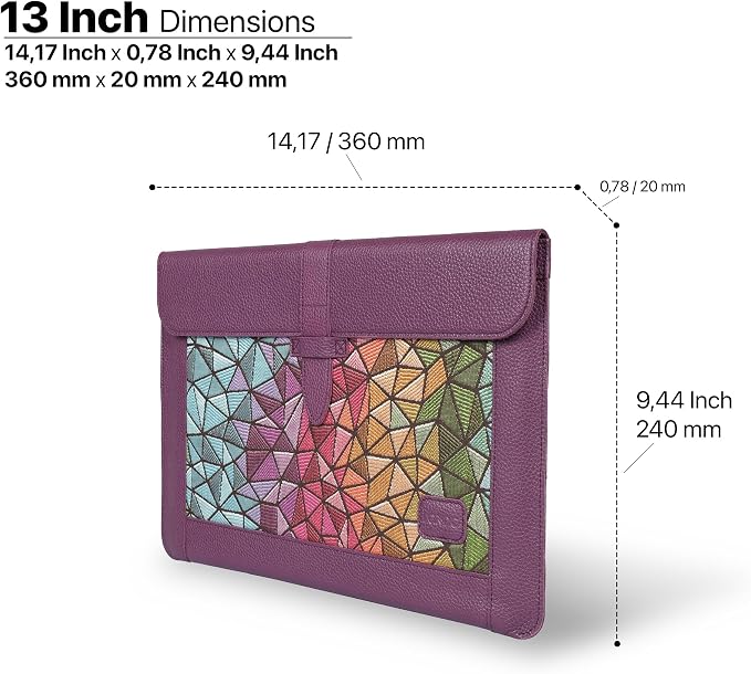 LONDO Leather Sleeve Compatible with MacBook Pro 14 & Air 13-13.3 Inch (M5, M4, M3, M2, M1, Pro, Max) & iPad Pro 12.9, Premium Top Grain Leather Laptop Bag, 2020 to 2026 Models