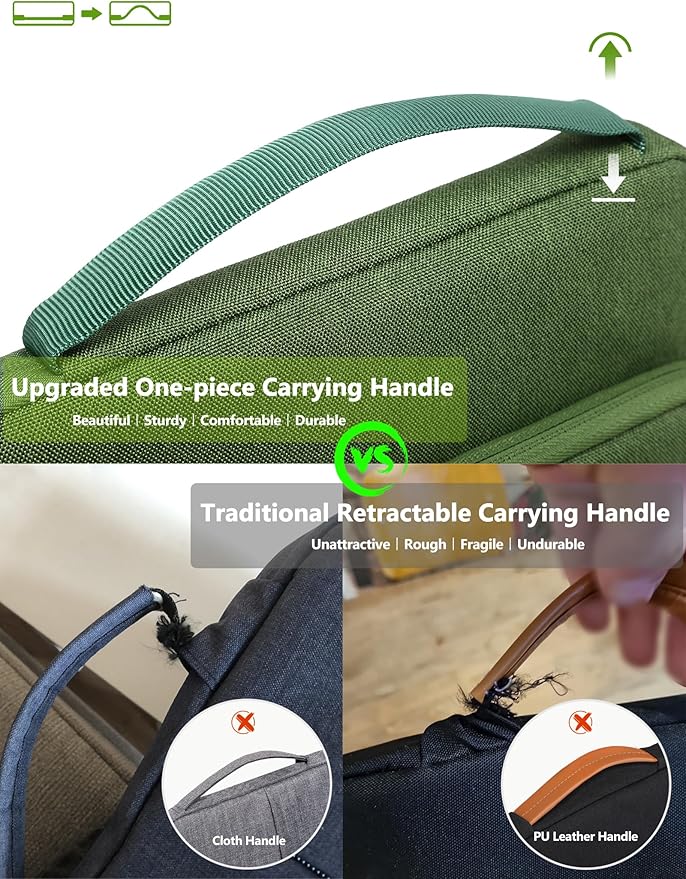 HYZUO 14-15 Inch Laptop Bag Sleeve for MacBook Air 15 M5 A3448 M4 M3 M2 2026-2023, MacBook Pro 15, XPS 14/15 Plus, 15" Surface Laptop, Notebook Case for 14" Dell HP Lenovo Asus Acer, Grass Green