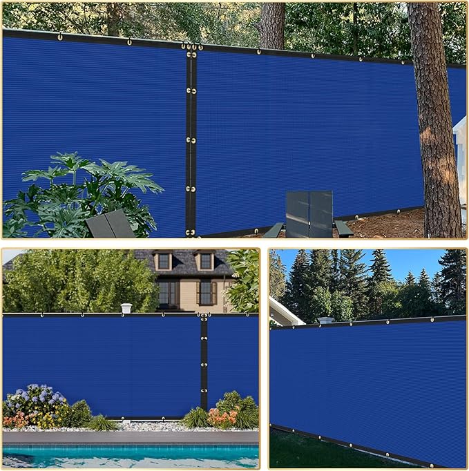 Privacy Fence Screen 6' x 216' Fencing Cover Heavy Duty Mesh Windscreen Cloth for Outdoor Garden Patio Backyard Chain Link Fence Blue