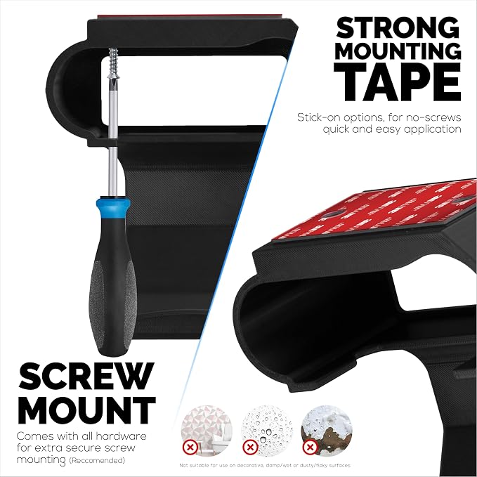BRAINWAVZ Under Desk Mount & Game Controller Hanger for SteelSeries Arctis Nova Pro Wireless Base Station – Secure Fit, Easy Install with Screws or VHB Tape – Clean, Organized Gaming Setup