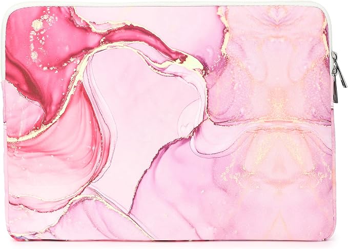 Pink Marble Laptop Sleeve Case Bag with Pocket for MacBook Air 13 inch,iPad Pro 13 inch and 12.5 inch-13.3 inch Laptops