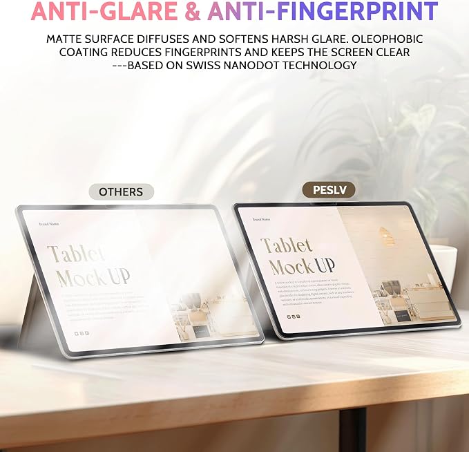 Peslv 2 Pack Like Paper Screen Protector for iPad Air 11 Inch (2024-2026, M2 M3 M4), Matte Anti Glare PET Film/Blue Light Filter Eye Protection Cover/Drawing & Writing Feel Like on Paper