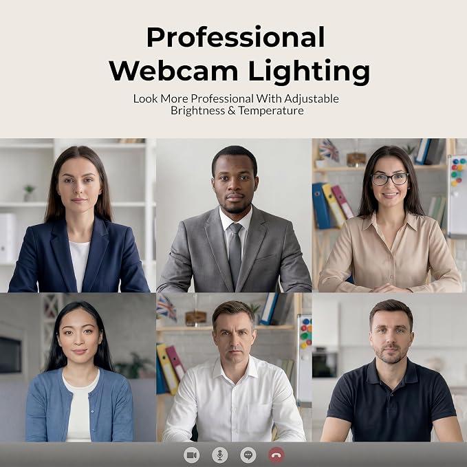 HumanCentric Video Conference Lighting, Laptop Only Webcam Light for Streaming, LED Laptop Light for Video Conferencing, Zoom Lighting for Computer, Upgrade Light for Zoom Meetings