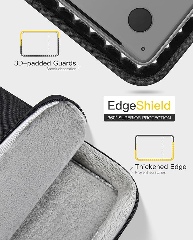 13 inch 360° Protective Laptop Sleeve Case for 2025 MacBook Air 13.6 inch M4/M3/M2/M1 A3240 A3113 A2681 A2337, Shockproof Water-Resistant Laptop Bag Cover w/Accessory Pocket