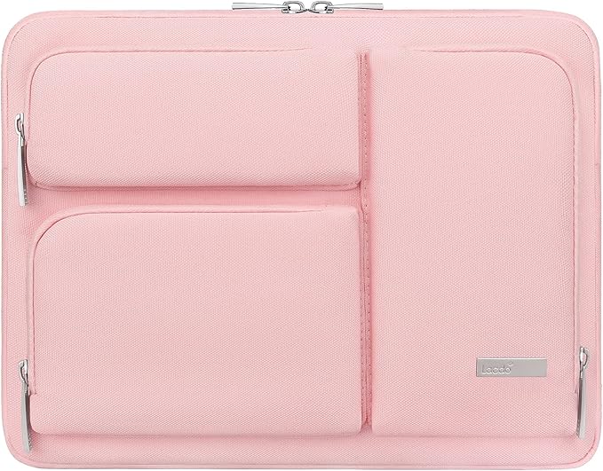 Lacdo 360° Protective Laptop Sleeve Case for 13 inch New MacBook Air M5 A3449 (2026), M4 A3240 2025, M3 A3113, M2 A2681, M1 A2337 | 13 inch New MacBook Neo A18 Pro A3404 (2026) Computer Bag, Pink
