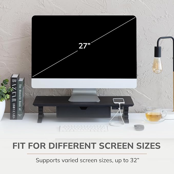 Anji Mountain Monitor Stand - Desktop Organizer & Laptop Riser, Ergonomic Monitor Riser, Space-Saving Monitor Stand for Desk, Durable Construction, Easy Assembly, Ideal for Home & Office