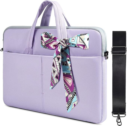 17-17.3 Inch Laptop Shoulder Sleeve Bag Women Ladies Briefcase for Acer Predator 17, HP Envy 17/Pavilion 17, Dell Inspiron 17/ G3 G7 17.3, Lenovo L340 17.3, ASUS ROG, MSI GS75 GF75 17.3 Case, Purple
