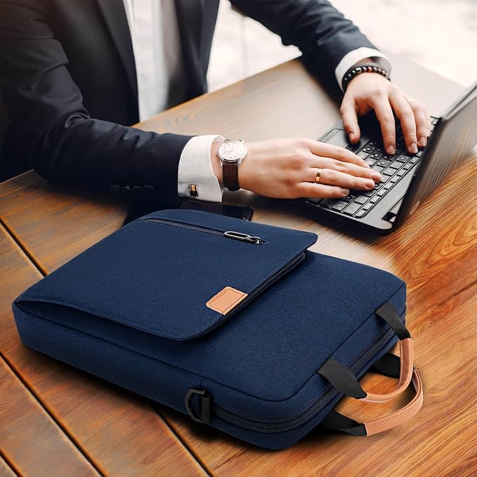 Vertical Laptop Case Computer Bag for 14 Inch MacBook Pro M1 M2 M3 M4 M5 Computer Notebook, Waterproof Protective Lightweight Laptop Computer Cover Bag, Navy Blue