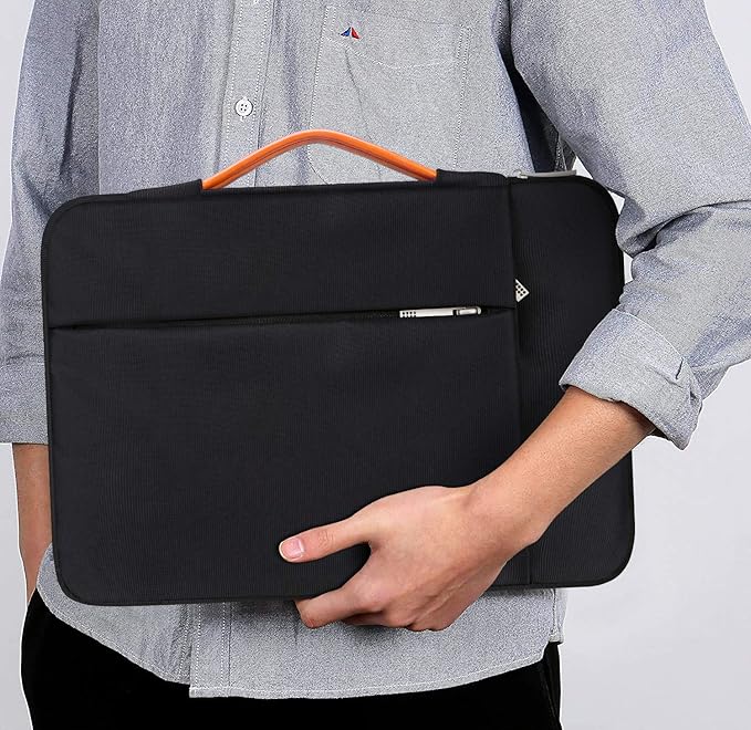 Lacdo 360° Protective Laptop Sleeve Case for 16 inch MacBook Pro M5 Pro/Max A3428 A3429 (2026), M4/M3/M2/M1 A3403 A3186 A2991 A2780 A2485 A2141, 15 inch Surface Laptop 7/6/5/4/3 Computer Bag, Black