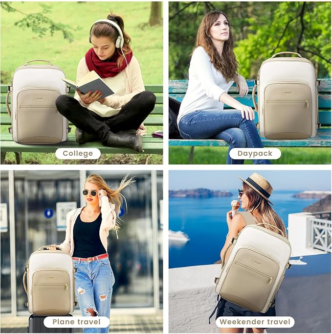 LOVEVOOK 50L Travel Backpack for Women & Men, Airline Approved Carry On Luggage with 3 Packing Cubes, TSA Overnight Bags, Waterproof Personal Item Bag, Weekender Essentials Backpacks fits 17" Laptop