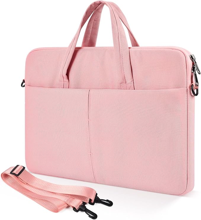14 Inch Laptop Case Sleeve Carrying Bag for HP Chromebook/EliteBook/Stream, MacBook Air 15.3 M4, Lenovo IdeaPad Flex 5,13.5 Inch Surface Laptop 7/6, ASUS Dell Acer Samsung, Pink